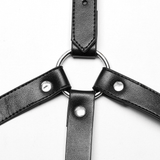 Punk Harness with Metal Rings and Riveted Halter Neck