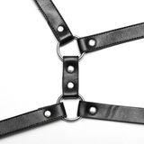 Punk Harness with Metal Rings and Riveted Halter Neck