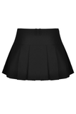 Punk-Inspired Pleated Mini Skirt with Chains and Straps