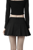 Punk-Inspired Pleated Mini Skirt with Chains and Straps