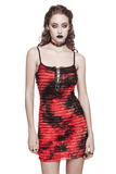 Punk-inspired Tie-Dye Dress With Adjustable Shoulder Straps