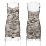 Punk-Inspired Tie-Dye Dress with Drawstring Details