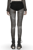 Punk-inspired Women's Elastic Black Fishnet Leggings