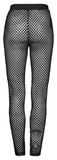 Punk-inspired Women's Elastic Black Fishnet Leggings