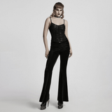 Punk Lace-Up Camisole Top with Fishnet Mesh Design