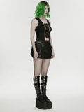 Punk Lace-Up Mesh Vest with Grommets and Front Slit