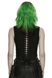 Punk Lace-Up Mesh Vest with Grommets and Front Slit