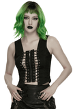 Punk Lace-Up Mesh Vest with Grommets and Front Slit