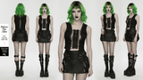 Punk Lace-Up Mesh Vest with Grommets and Front Slit