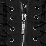 Punk Lace-Up Mesh Vest with Grommets and Front Slit