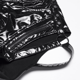 Punk Low Waisted Patent Hot Shorts with Studs