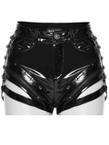 Punk Low Waisted Patent Hot Shorts with Studs