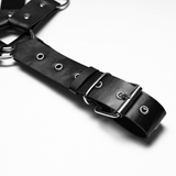 Punk Men's Black Faux Leather Shoulder Armor Harness