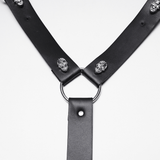 Punk Men's Black Faux Leather Shoulder Armor Harness