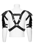 Punk Men's Black Faux Leather Shoulder Armor Harness