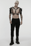 Punk Men's Black Faux Leather Shoulder Armor Harness
