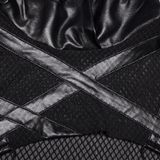 Punk Mesh Hooded Short Top with Rubberized Panels