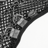 Punk Mesh Tank Top with Chains and Studded Strapwork