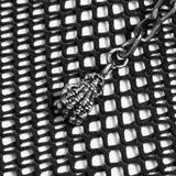 Punk Mesh Tank Top with Chains and Studded Strapwork