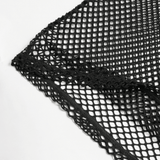 Punk Mesh Tank Top with Chains and Studded Strapwork