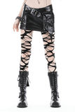 Punk Mini Skirt with Spiked Embellishments and Pockets