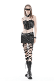 Punk Mini Skirt with Spiked Embellishments and Pockets