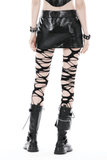 Punk Mini Skirt with Spiked Embellishments and Pockets