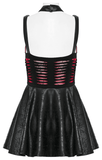 Punk Rave Gothic Mini Dress with Spiderweb Mesh Cutouts