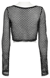 Punk Rock Vibes in Women's Long Sleeves Mesh Crop Top