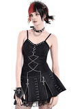 Punk Sheer Cami with Corset Lacing and Metal Accents