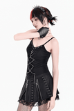 Punk Sheer Cami with Corset Lacing and Metal Accents