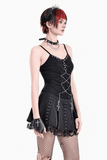 Punk Sheer Cami with Corset Lacing and Metal Accents
