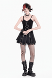 Punk Sheer Cami with Corset Lacing and Metal Accents