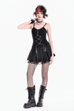 Punk Sheer Cami with Corset Lacing and Metal Accents