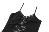 Punk Sheer Cami with Corset Lacing and Metal Accents