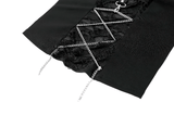Punk Sheer Cami with Corset Lacing and Metal Accents