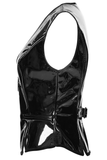 Punk Star Gothic Vest in Shiny Patent Leather for Bold Style