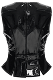 Punk Star Gothic Vest in Shiny Patent Leather for Bold Style