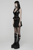 Punk Star Gothic Vest in Shiny Patent Leather for Bold Style