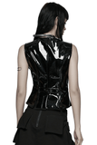 Punk Star Gothic Vest in Shiny Patent Leather for Bold Style