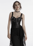 Punk Vegan Leather Waiscoat with Customizable Straps