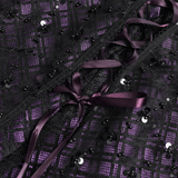 Purple Gothic Mesh Skirt with Lace-Up Ribbon Detail