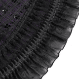 Purple Gothic Mesh Skirt with Lace-Up Ribbon Detail
