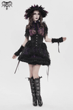 Purple Gothic Mesh Skirt with Lace-Up Ribbon Detail
