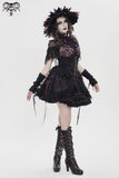 Purple Gothic Mesh Skirt with Lace-Up Ribbon Detail