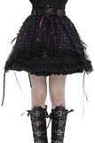 Purple Gothic Mesh Skirt with Lace-Up Ribbon Detail