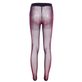 Lässige lila transparente Leggins für Frauen / Gothic weibliche elastische Taillenhose