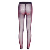 Purple Transparent Leggings: Gothic Elastic Pants