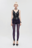 Purple Transparent Leggings: Gothic Elastic Pants