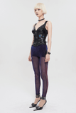 Purple Transparent Leggings: Gothic Elastic Pants